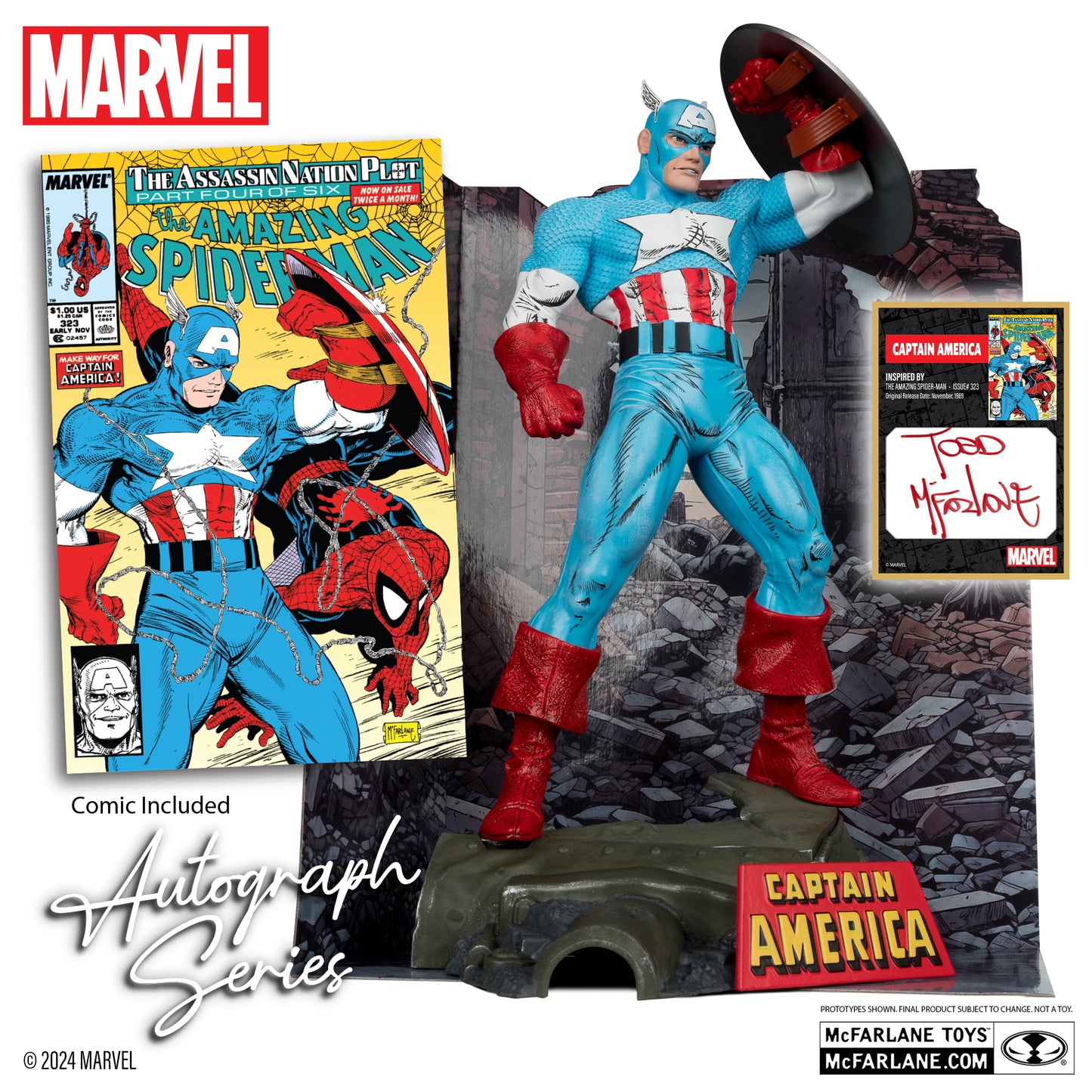 Captain America 1:6th Scale Collectible with Scene & Comic Autograph Series Gold Label