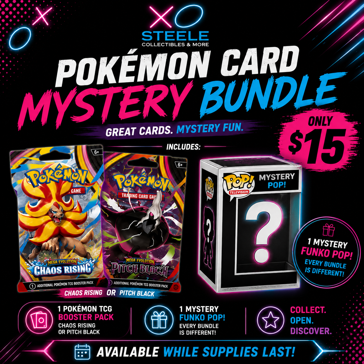 Pokémon Card Mystery Bundle + Mystery Funko Pop