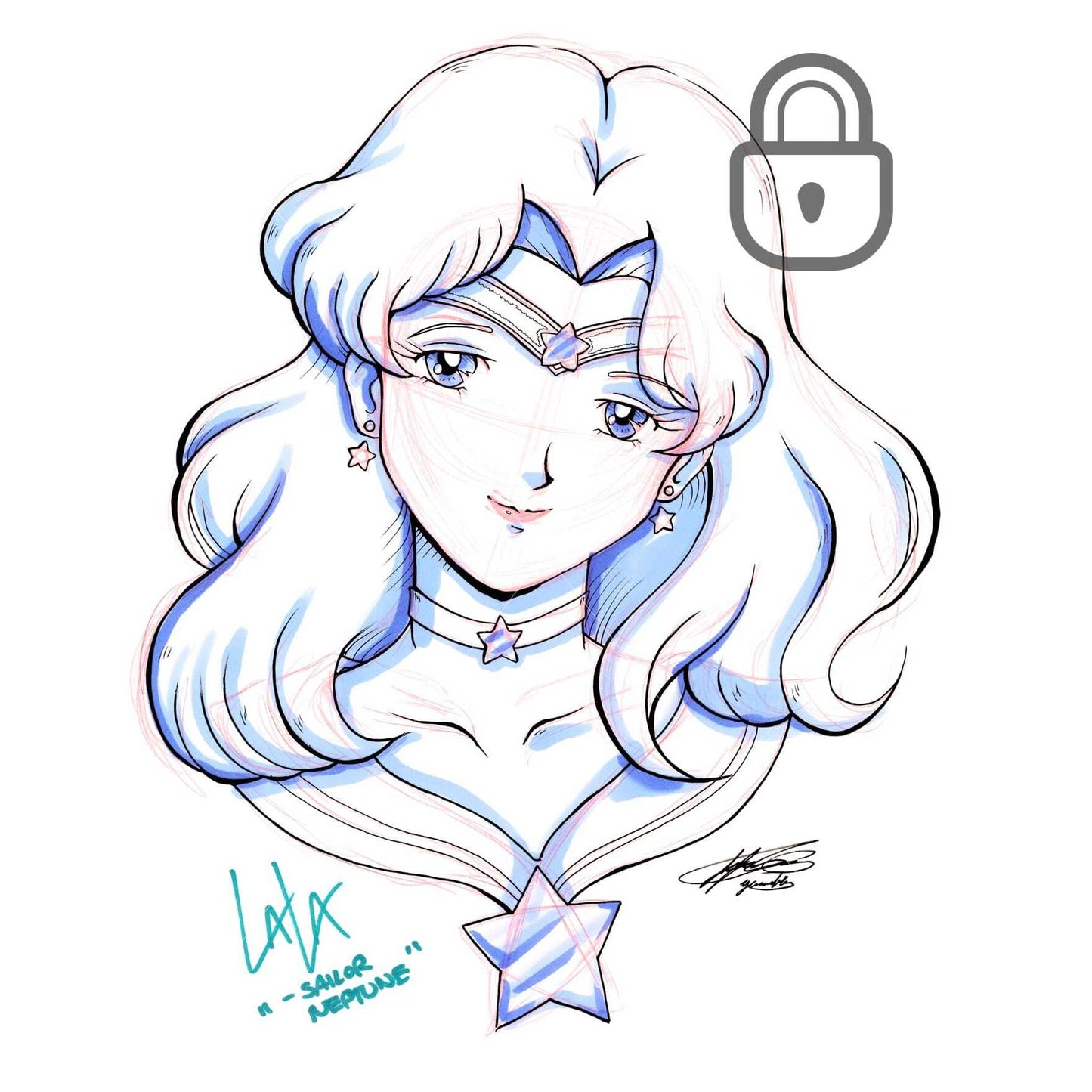 Sailor Moon - Sailor Neptune Fan Art Print 11 x 14 Artist Edition