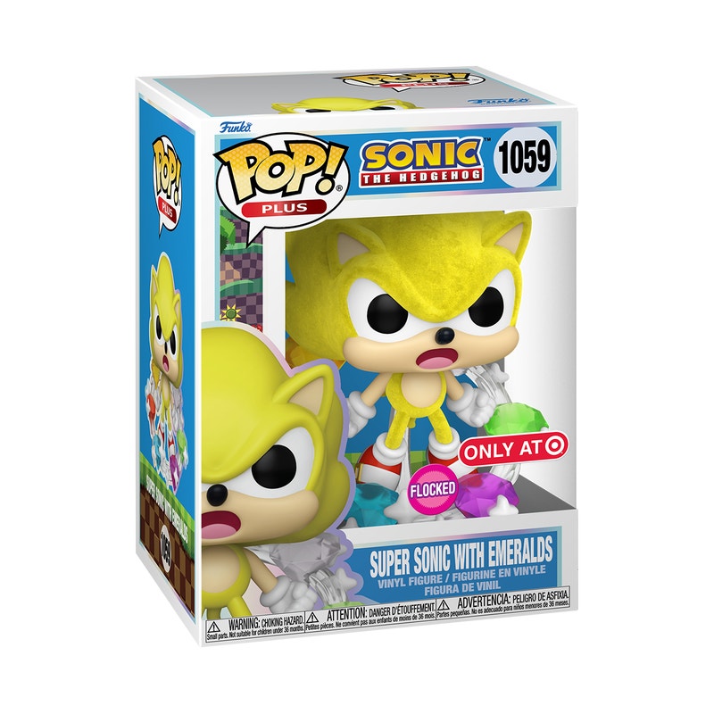 Pop! Plus Super Sonic with Emeralds (Flocked) # 1059 Target Exclusive
