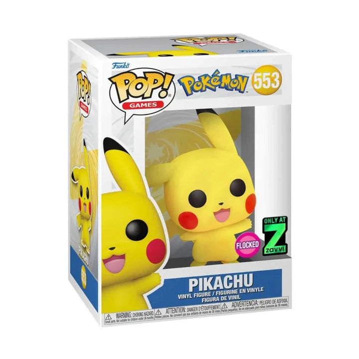 Pokemon - Pikachu Smiling Flocked Only at Zavvi # 553 Funko Pop