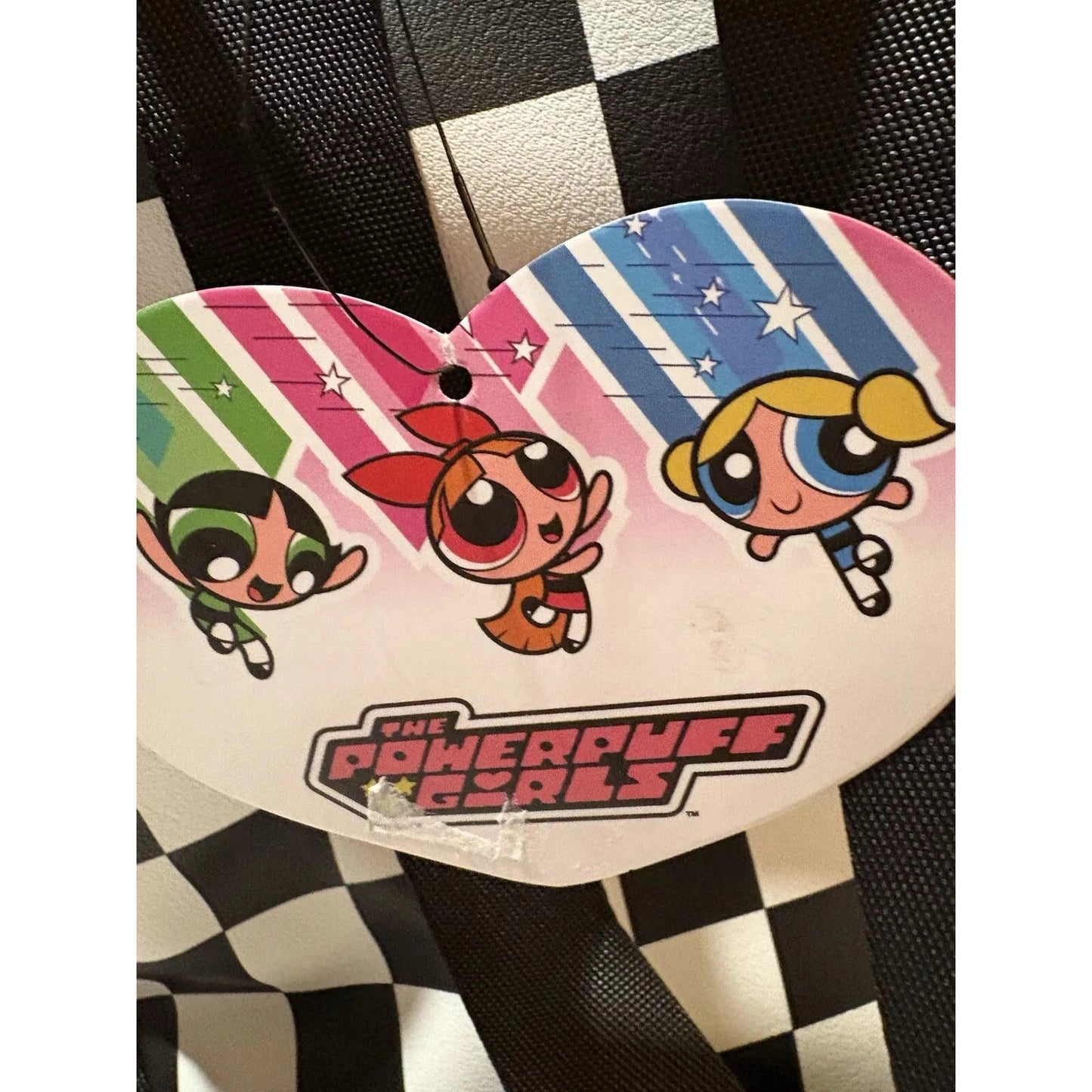 Bioworld Powerpuff Girls Black and White Checkered Mini Backpack