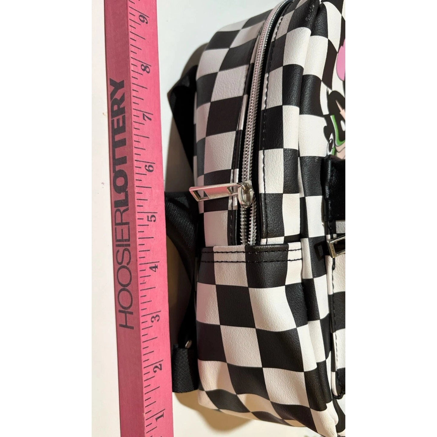 Bioworld Powerpuff Girls Black and White Checkered Mini Backpack
