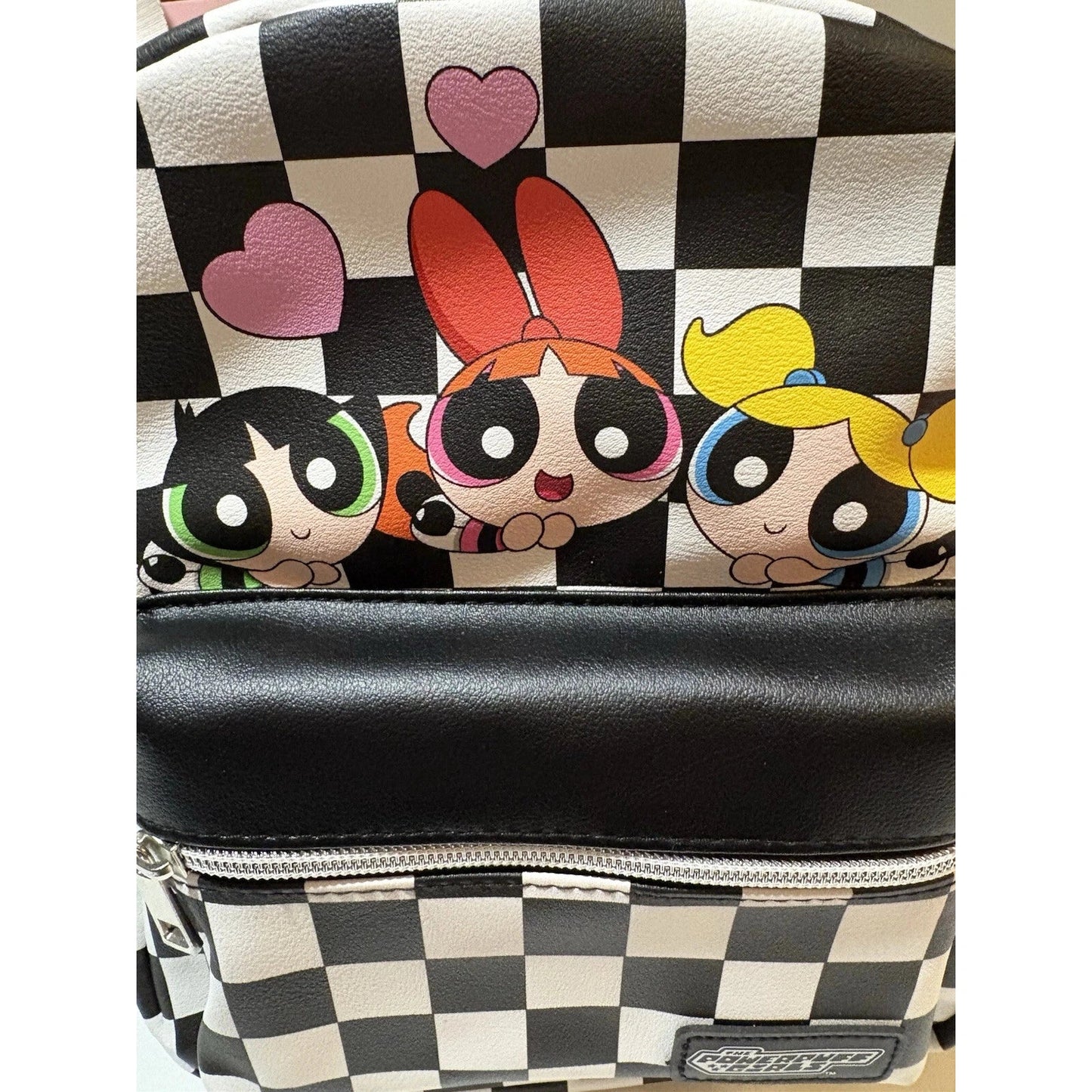 Bioworld Powerpuff Girls Black and White Checkered Mini Backpack