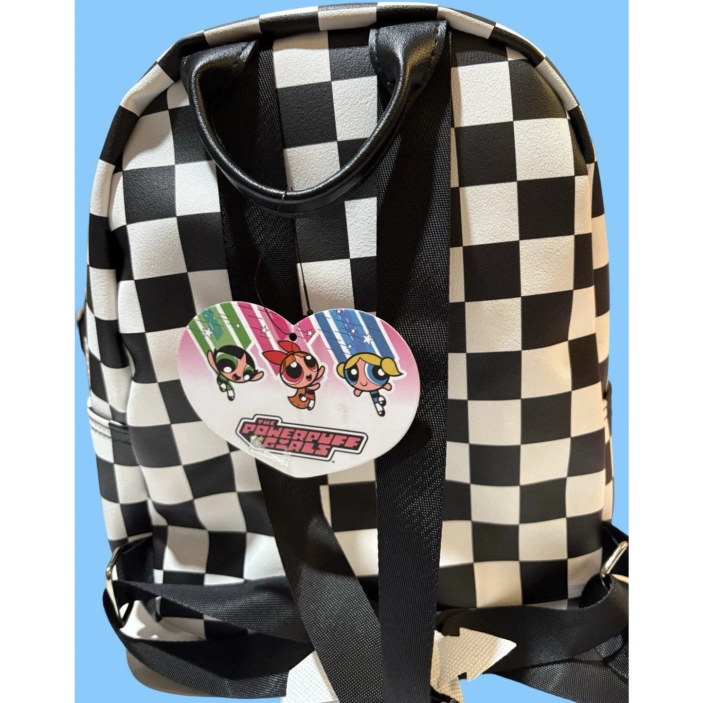 Bioworld Powerpuff Girls Black and White Checkered Mini Backpack
