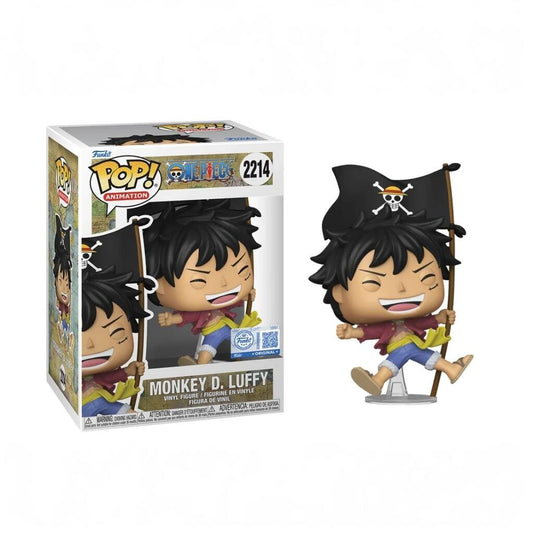 Funko Pop! Animation: One Piece Monkey D. Luffy with Flag Exclusive #2214 With Protector