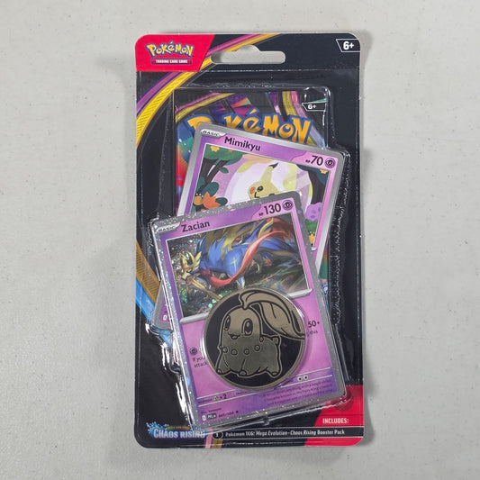 Pokémon TCG: Mega Evolution Chaos Rising Checklane Blister (Mimikyu or Zacian)