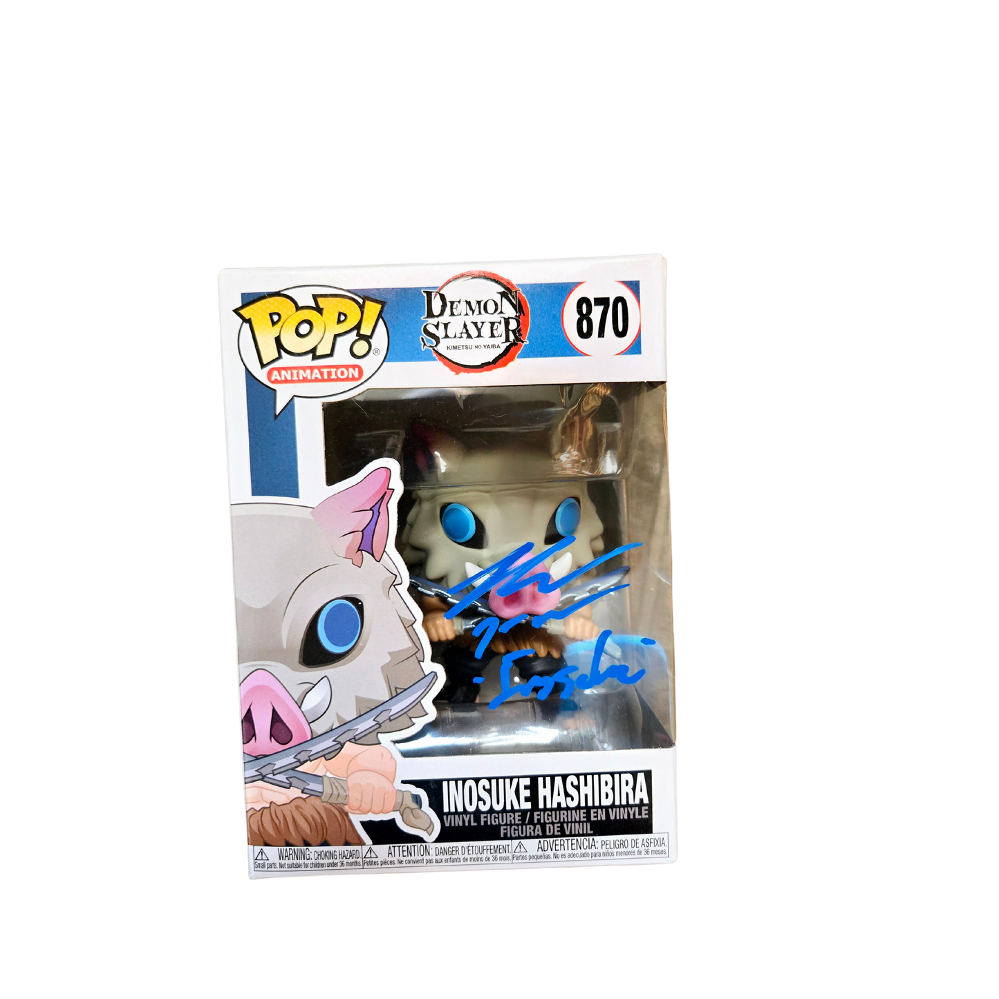 Demon Slayer - Inosuke Hashibira # 870 Signed (Blue Ink) Funko Pop