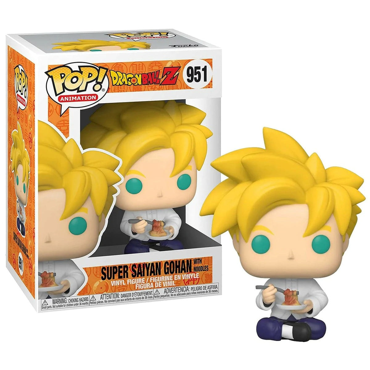 Funko Pop! Animation: Dragon Ball Z Super Saiyan Gohan with Noodles #951 With Protector
