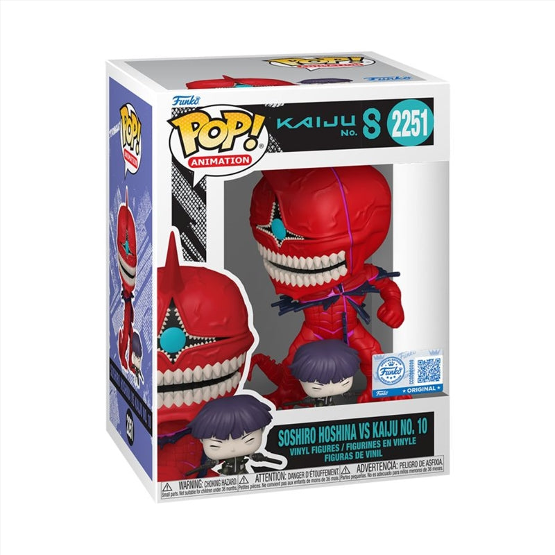 Funko Pop! Animation: Kaiju No. 8 – Soshiro Hoshina vs Kaiju No. 10 Shared Exclusive #2251 With Protector