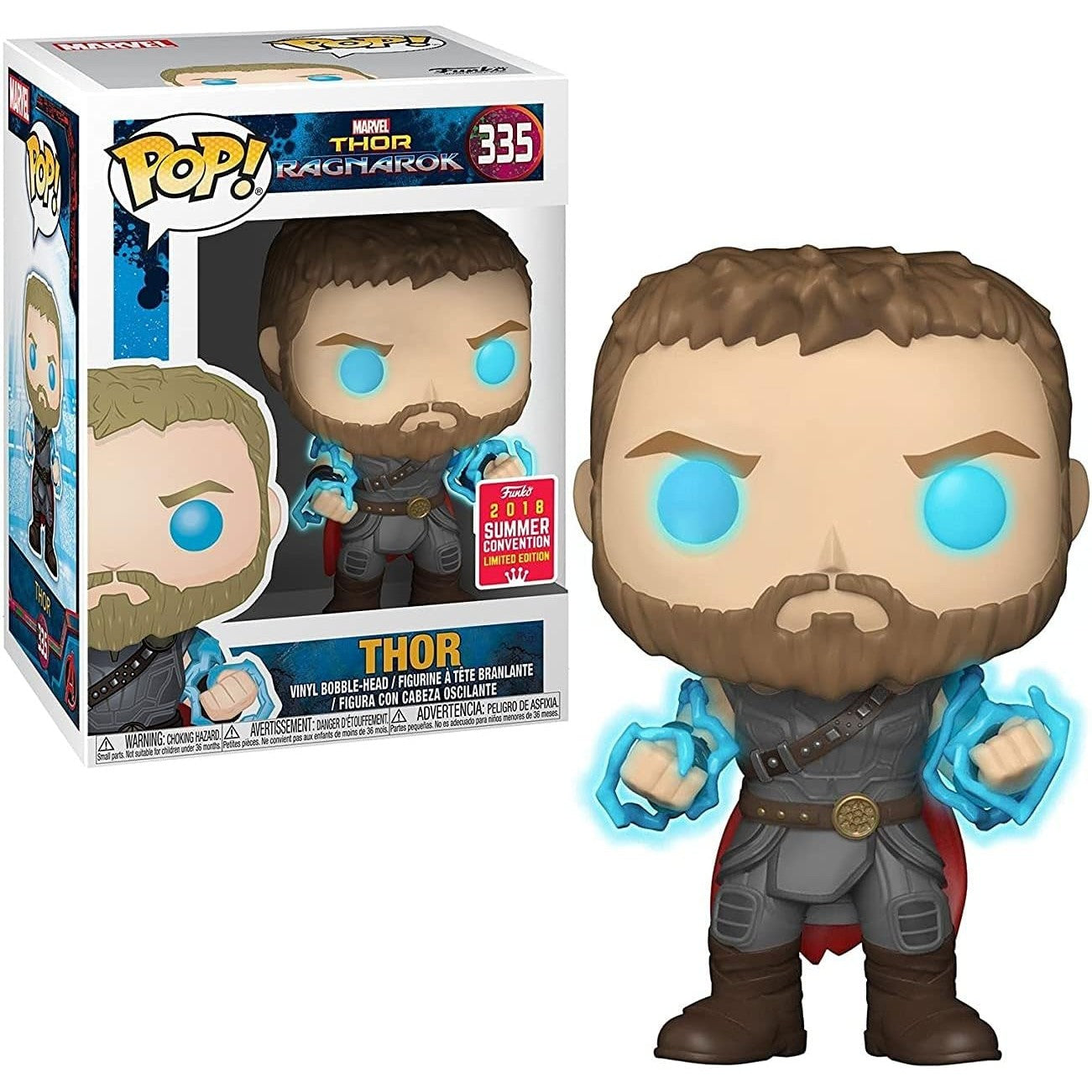 Funko Pop! Marvel: Thor Ragnarok - Thor GITD #335 Limited Edition With Protector