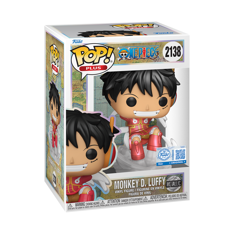 Funko Pop! Plus: One Piece - Monkey D. Luffy (Egghead Arc) (Metallic) # 2138 With Protector