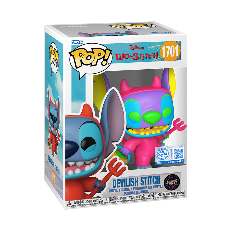 Funko Pop! Disney: Lilo and Stitch - Devilish Stitch (Blacklight Chase Exclusive) #1701 With Protector