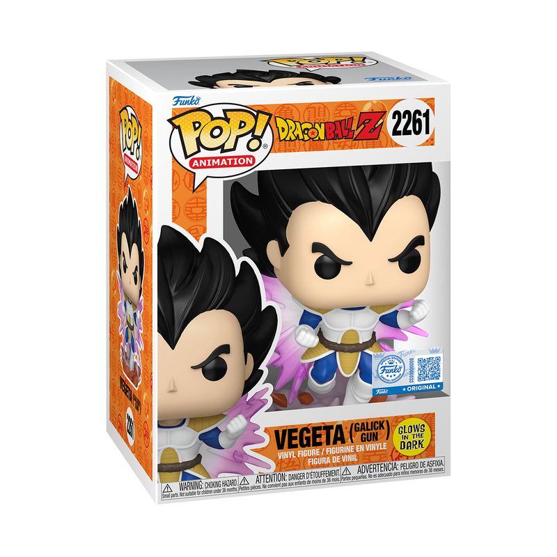 Funko Pop! Animation: Dragon Ball Z – Vegeta (Galick Gun) GITD Glow in the Dark Exclusive #2261 With Protector