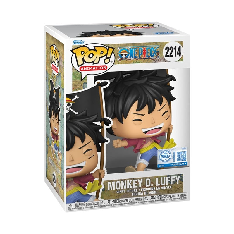Funko Pop! Animation: One Piece Monkey D. Luffy with Flag Exclusive #2214 With Protector