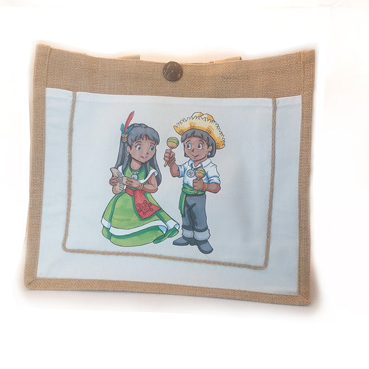 Yamibliss Jibarito Couple Tote Bag with Matching Keychain Bundle