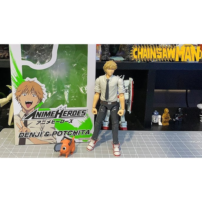 Bandai Anime Heroes Chainsaw Man Denji & Pochita Figure 6.5"