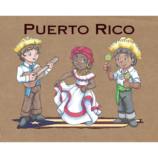 Jibaritos de Puerto Rico Hand-Drawn Art Print Ver A 8 x 10