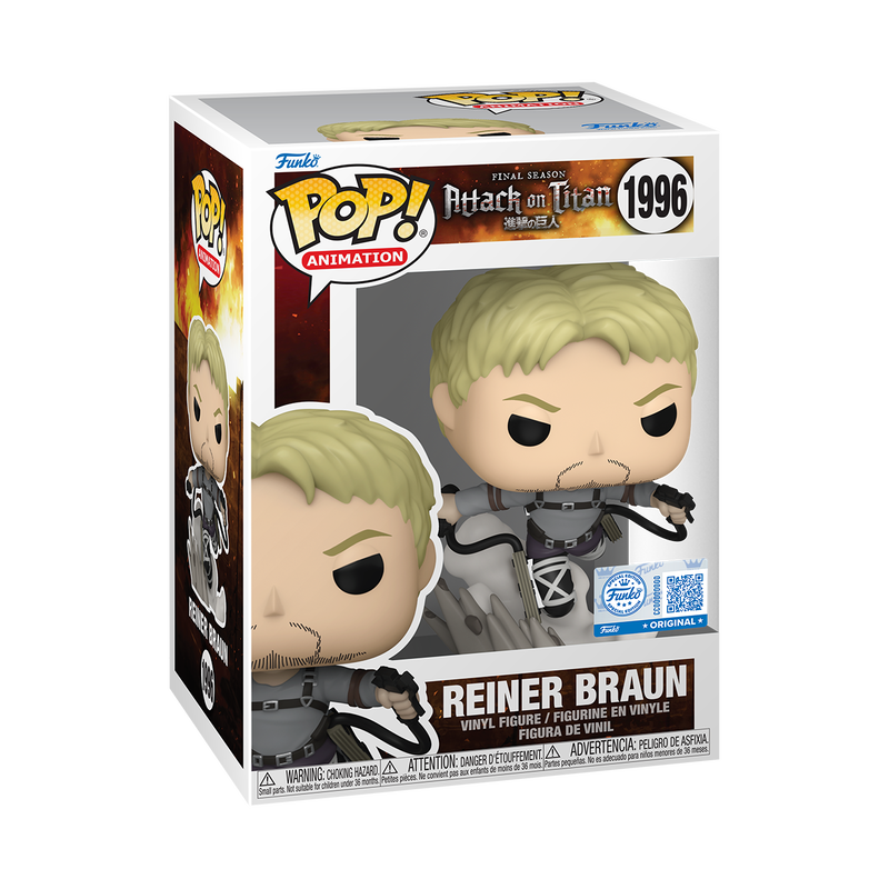 Funko Pop! Animation: Attack On Titan - Reiner Braun Gamestop Exclusive #1996 With Protector