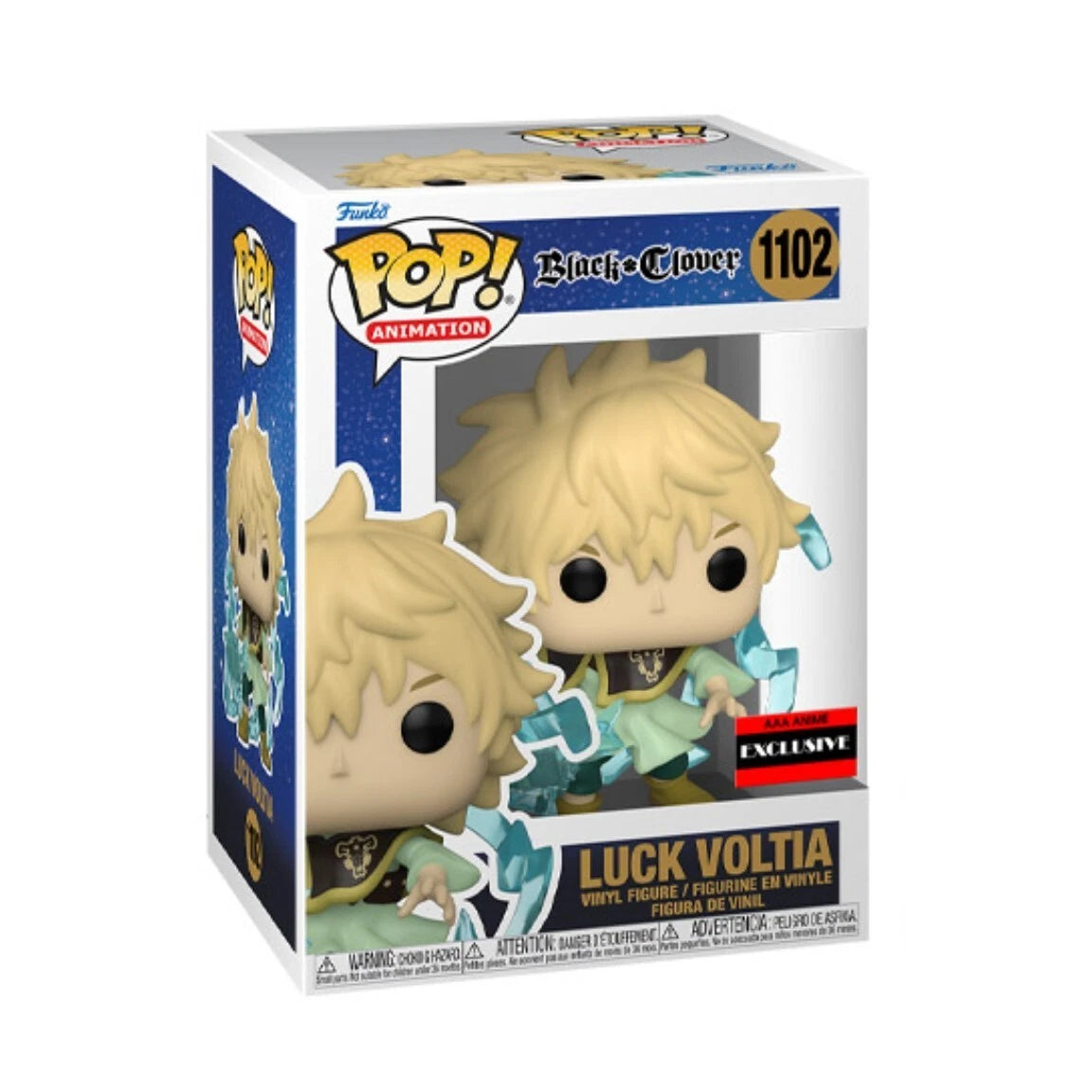 Funko Pop! Animation Black Clover - Luck Voltia AAA Anime Exclusive #1102 With Protector
