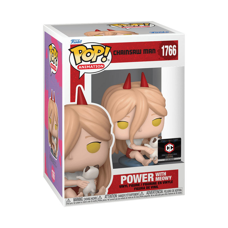 Funko Pop! Animation Chainsaw Man Power with Meowy Chalice Collectibles #1766 With Protector