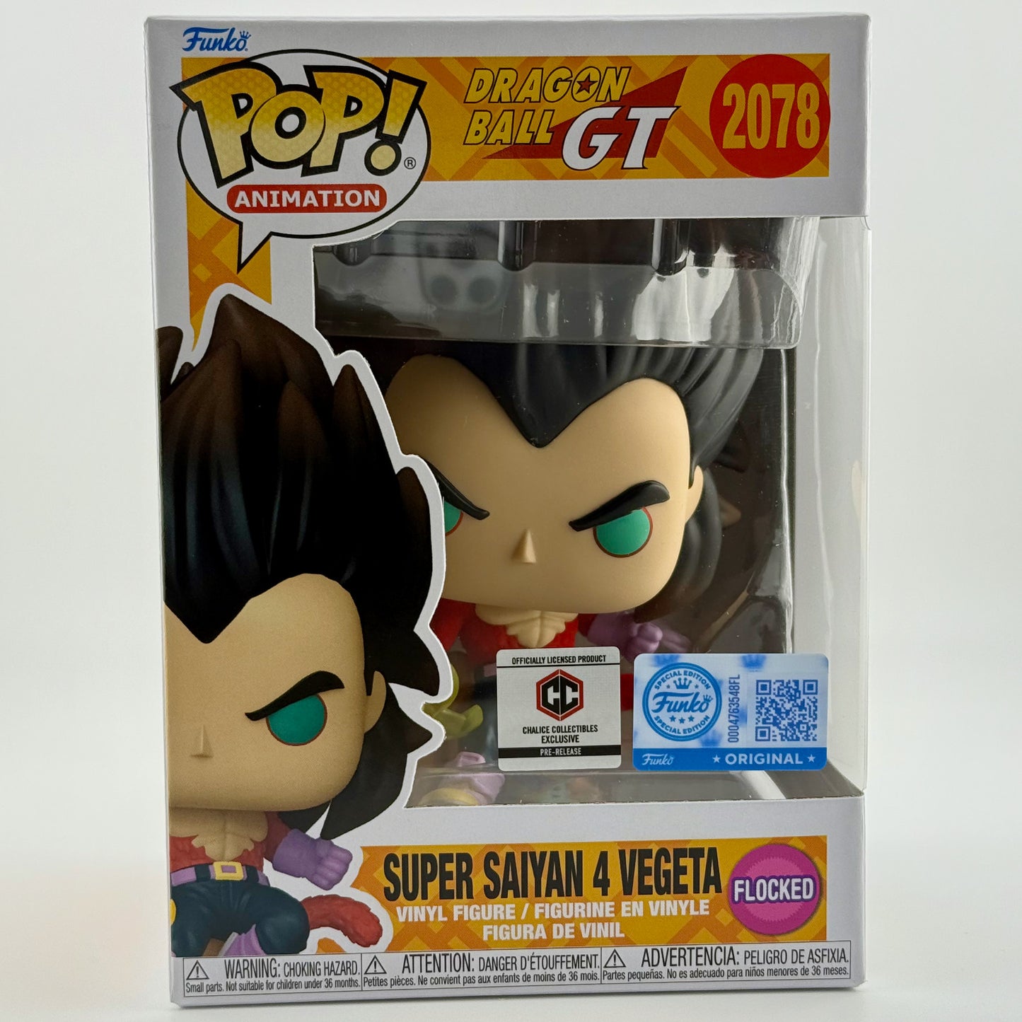 Funko Pop! Animation: Dragon Ball GT - Super Saiyan 4 Vegeta Flocked Chalice Exclusive #2078 With Protector