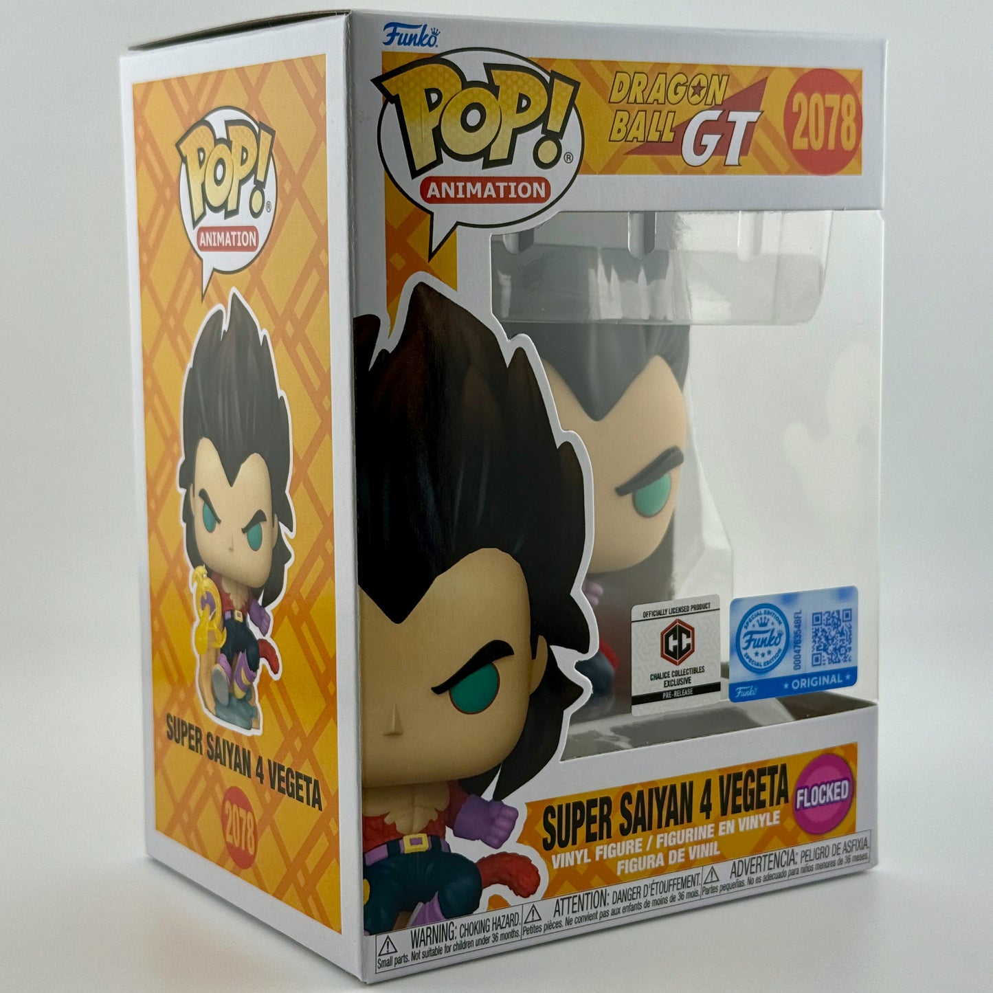 Funko Pop! Animation: Dragon Ball GT - Super Saiyan 4 Vegeta Flocked Chalice Exclusive #2078 With Protector