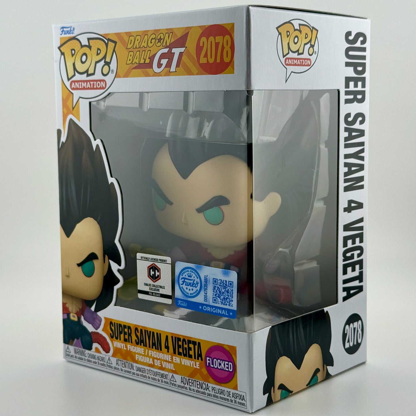 Funko Pop! Animation: Dragon Ball GT - Super Saiyan 4 Vegeta Flocked Chalice Exclusive #2078 With Protector