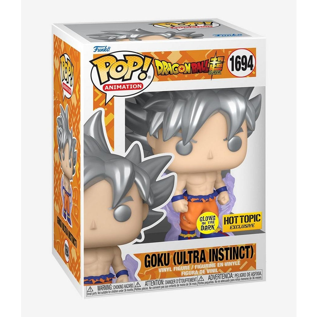 Funko Pop! Animation: Dragon Ball Super - Goku Ultra Instinct GITD #1694 Exclusive With Protector