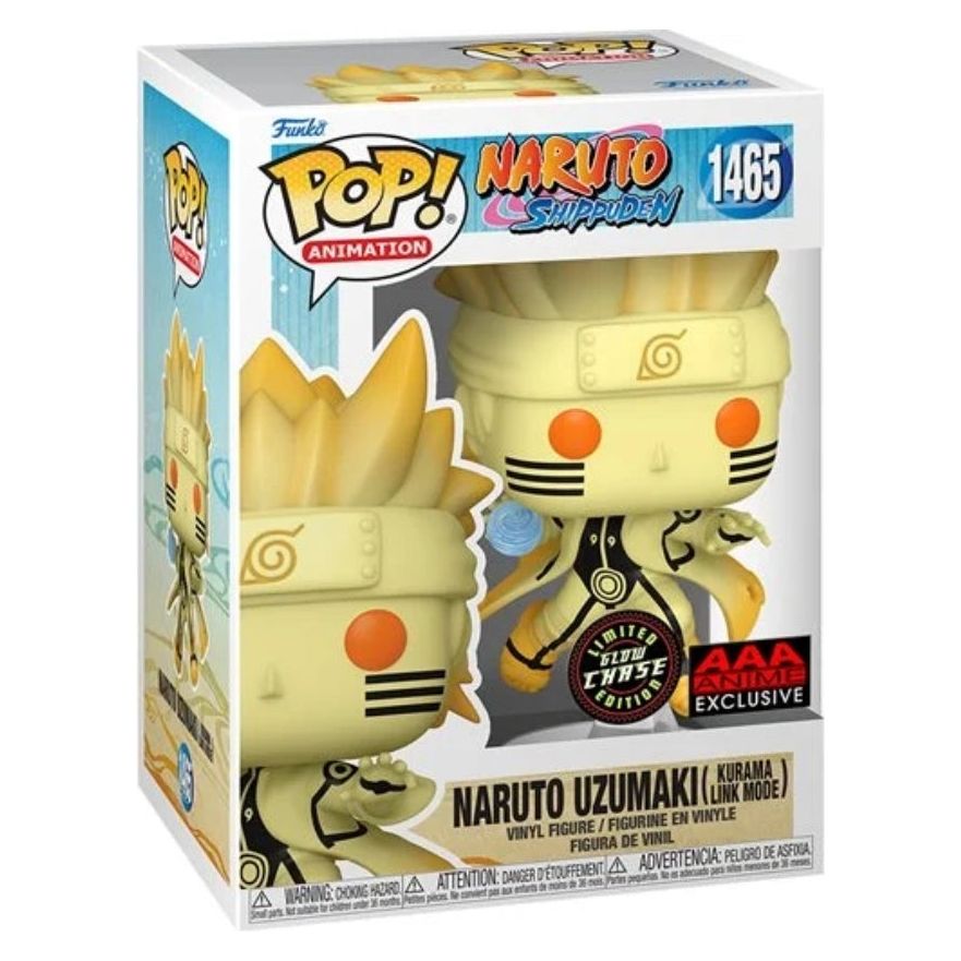 Funko Pop! Animation: Naruto Shippuden - Naruto Uzumaki Kurama Link Mode #1465 Chase Exclusive With Protector