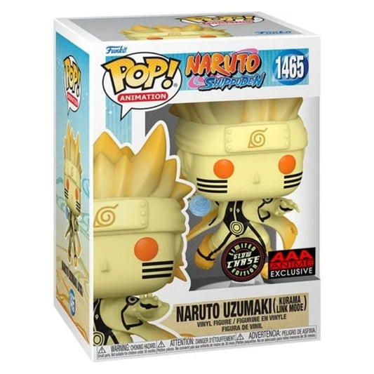 Funko Pop! Animation: Naruto Shippuden - Naruto Uzumaki Kurama Link Mode #1465 Chase Exclusive With Protector