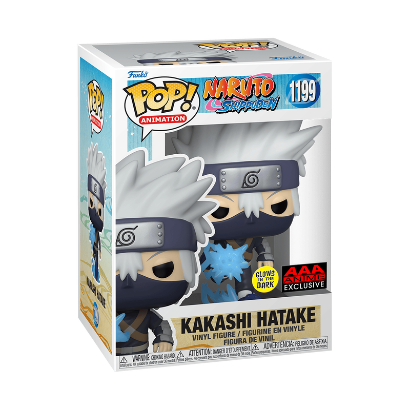 Funko Pop! Animation Naruto Shippuden - Young Kakashi GITD AAA Anime Exclusive #1199 With Protector