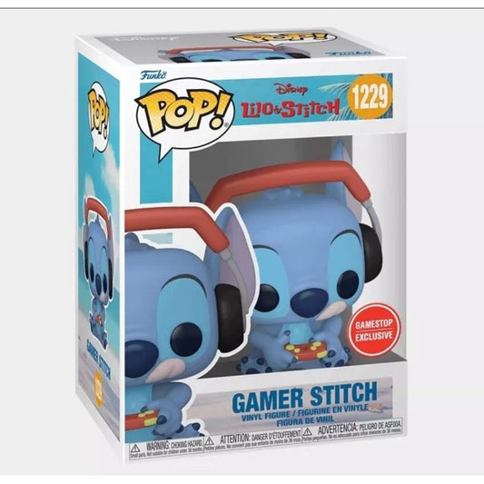 Funko Pop! Disney: Lilo & Stitch - Gamer Stitch Gamestop Exclusive #1229 With Protector