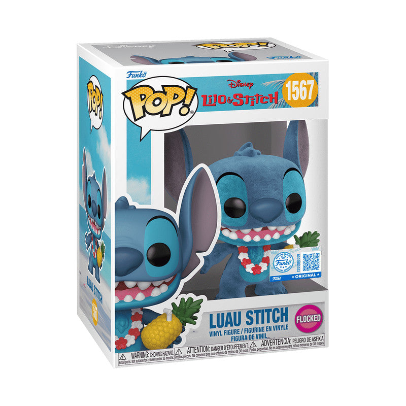 Funko Pop! Disney Lilo & Stitch - Luau Stitch (Flocked) Exclusive #1567 With Protector