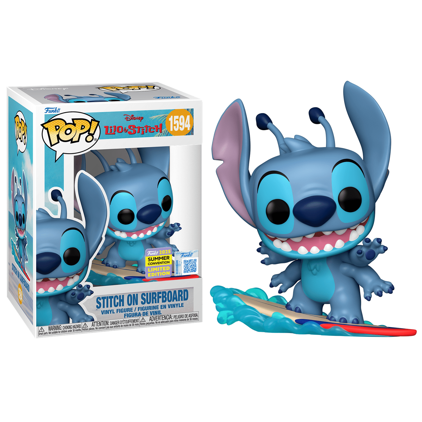Funko Pop! Disney: Lilo & Stitch - Stitch on Surfboard #1594 Exclusive With Protector