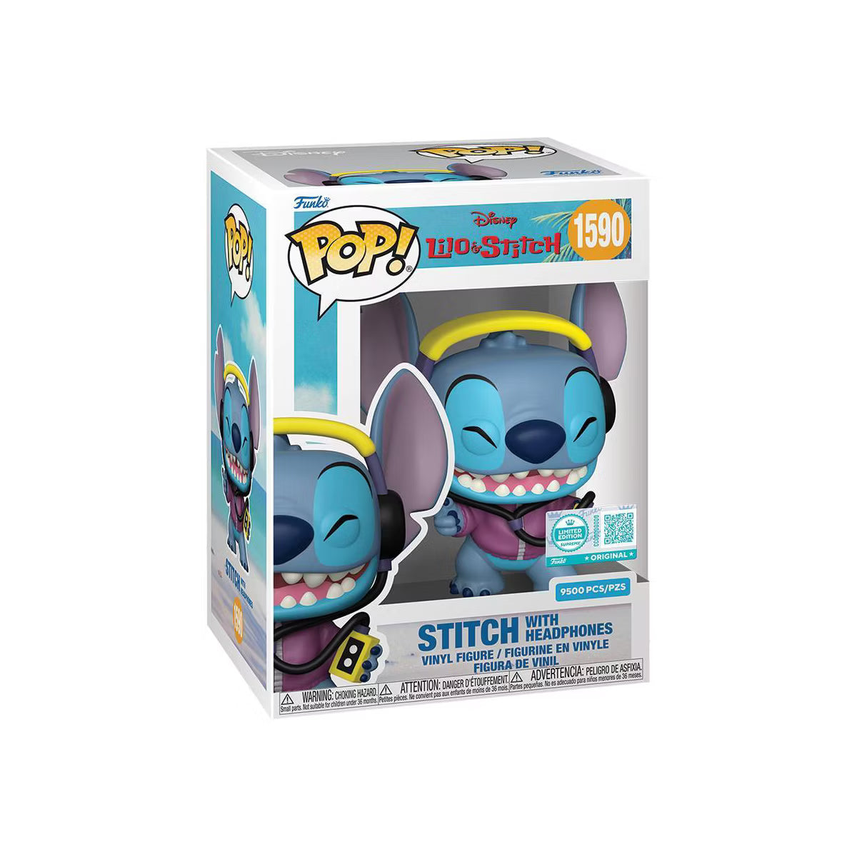 Funko Pop! Disney: Lilo & Stitch - Stitch with Headphones Limited Edition 9500 Pcs #1590 With Protector