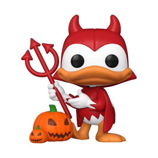 Funko Pop! Disney Mickey And Friends - Devil Donald Duck W Pumpkin #1446 With Protector