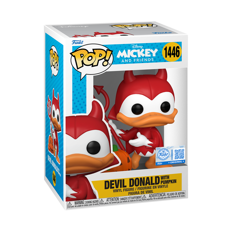 Funko Pop! Disney Mickey And Friends - Devil Donald Duck W Pumpkin #1446 With Protector