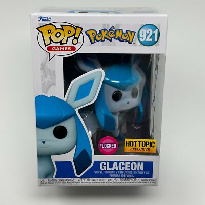 Funko Pop! Games: Pokemon - Glaceon Flocked Exclusive #921 With Protector