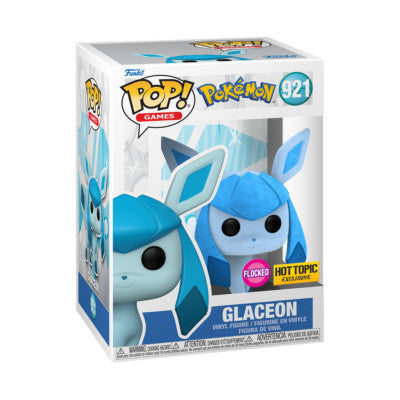 Funko Pop! Games: Pokemon - Glaceon Flocked Exclusive #921 With Protector