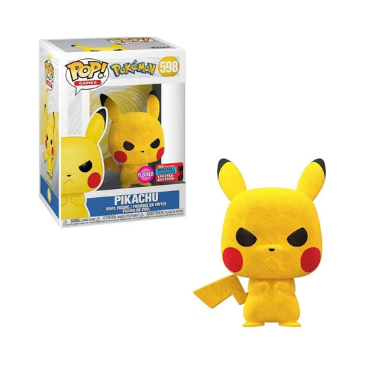 Funko Pop! Games Pokemon - Pikachu Flocked 2020 #598 Fall Convention Limited Edition With Protector