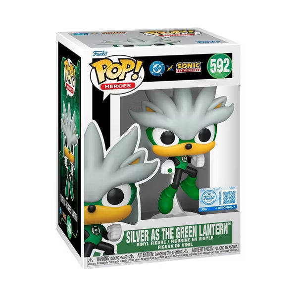 Funko Pop! Heroes - DC Justice League Silver / Green Lantern #592 With Protector