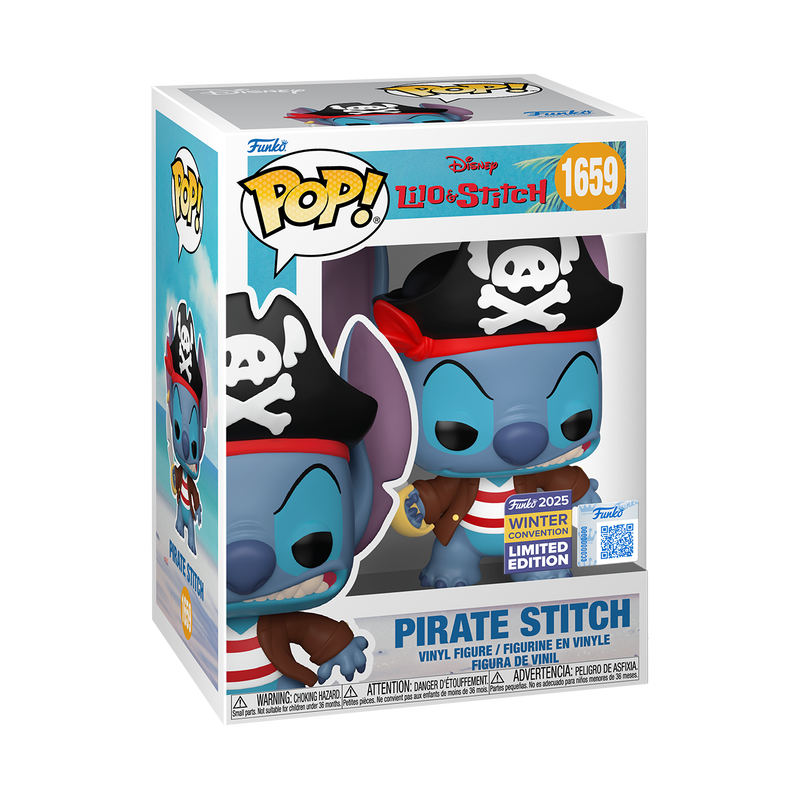 Funko Pop! Lilo and Stitch: Pirate Stitch 2025 Winter Convention #1659 With Protector
