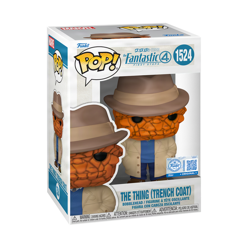 Funko Pop! Marvel: Fantastic Four First Steps - The Thing (Trench Coat) #1524 EE Exclusive With Protector