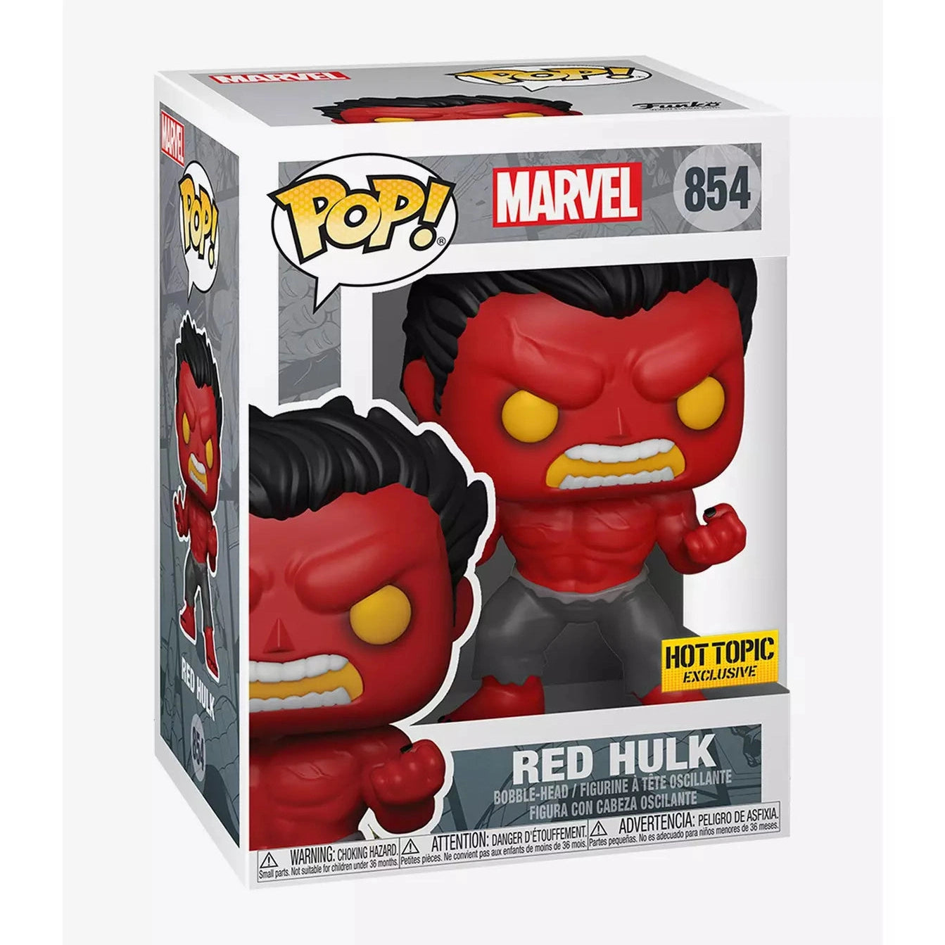Funko Pop! Marvel Red Hulk #854 (Hot Topic Exclusive) With Protector