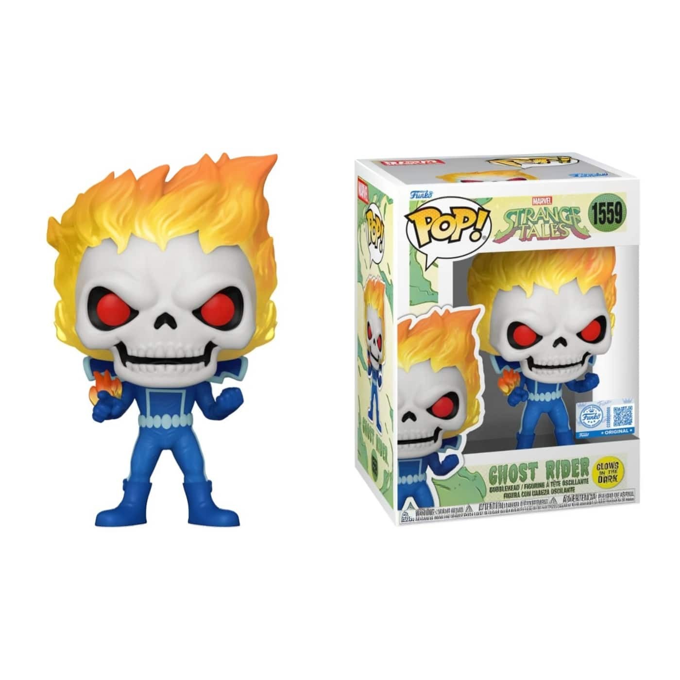 Funko Pop! Marvel Strange Tales - Ghost Rider GITD #1559 With Protector