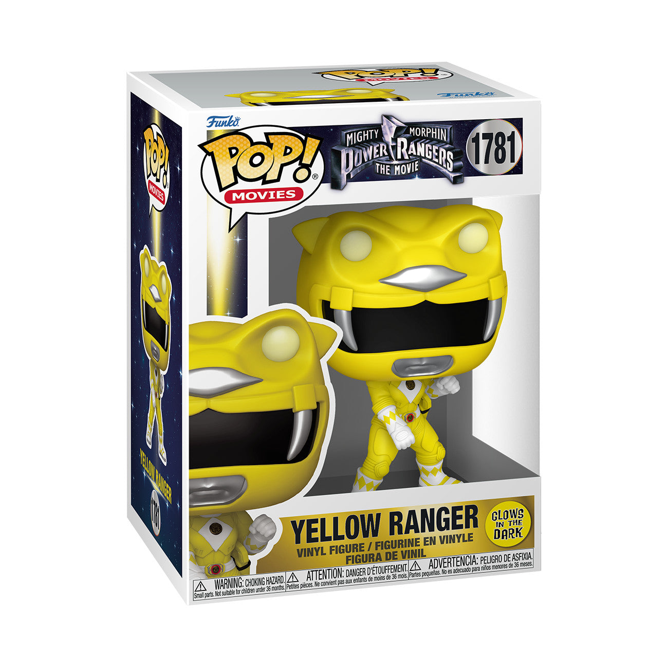 Funko Pop! Mighty Morphin Power Rangers The Movie - Yellow Ranger #1781 GITD With Protector
