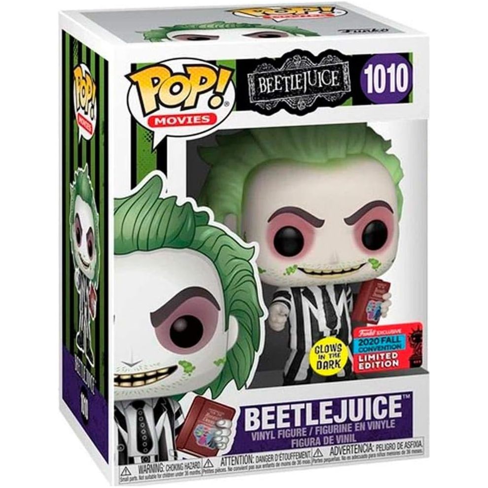Funko Pop! Movies: Beetlejuice - Beetlejuice GITD Limited Edition #1010 With Protector