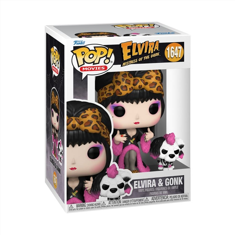 Funko Pop! Movies: Elvira Mistress of the Dark - Elvra & Gonk #1647 With Protector