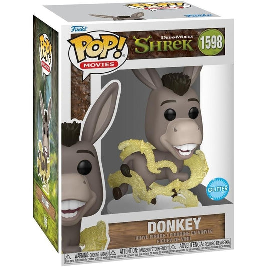 Funko Pop! Movies: Shrek Dream Works 30th - Donkey #1598 (Glitter) With Protector